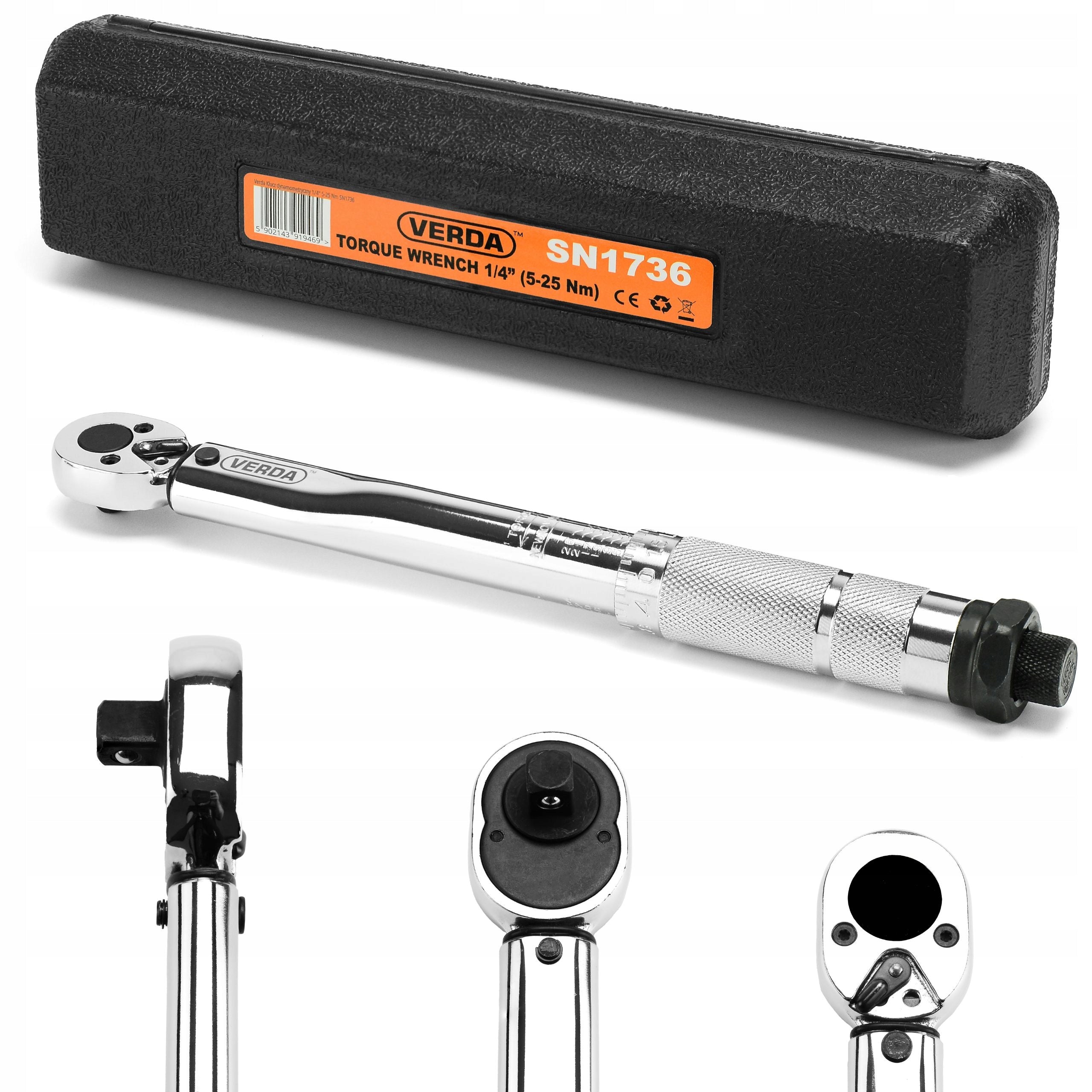TORQUE WRENCH for Candles 1/4" 5-25Nm + Case SUITCASE VERDA Key type torque