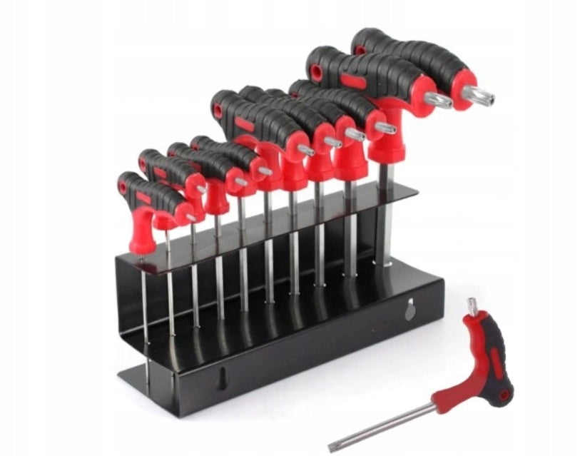 TORX ALLEN WRENCH SET 10PCS, + STAND, DOUBLE TIP