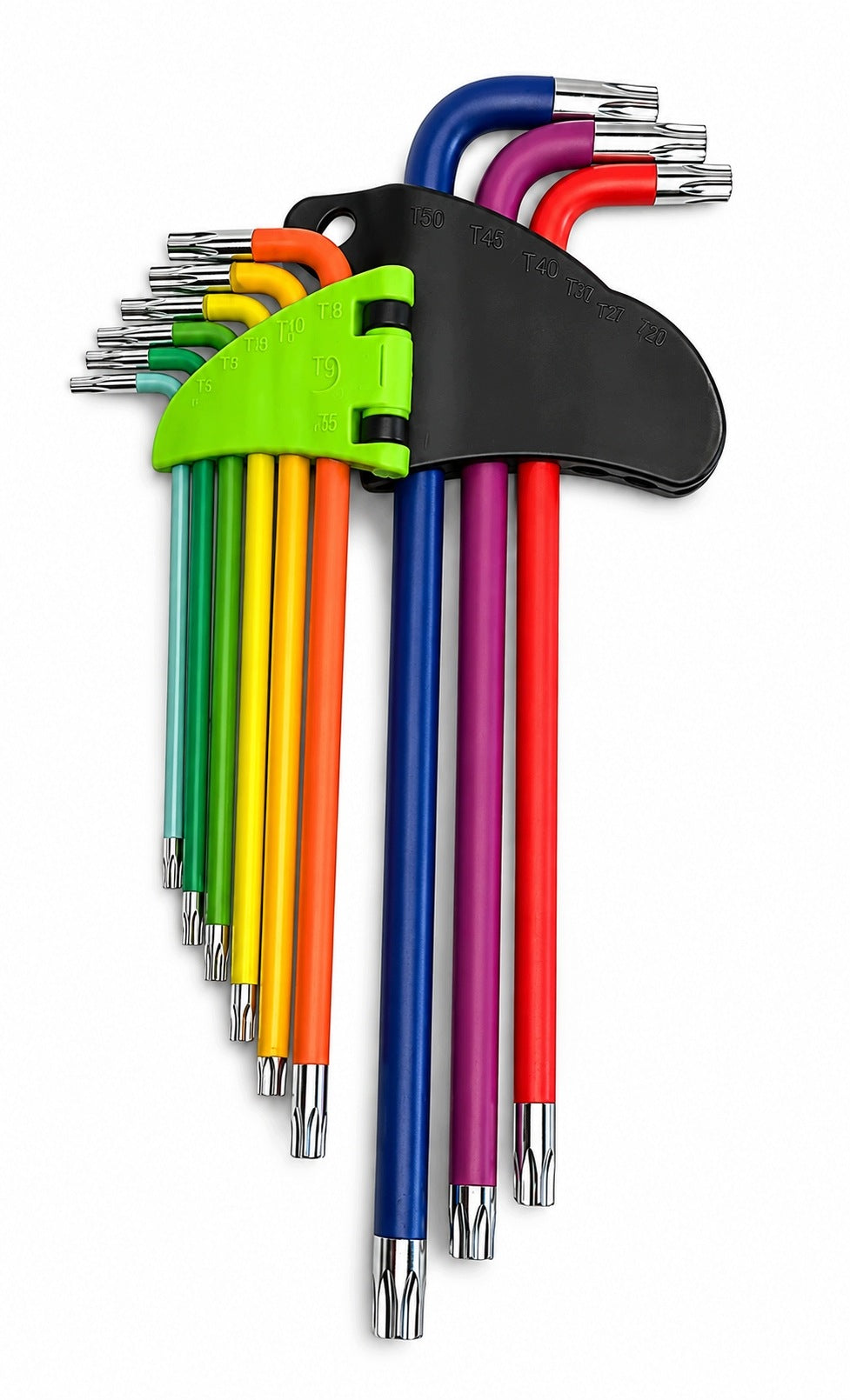 TORX Allen Wrenches Long Colorful T10-T50 Steel S2 HRC - 9 Pieces Manufacturer code KTRX-218