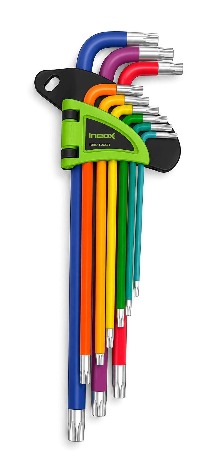 TORX Allen Wrenches Long Colorful T10-T50 Steel S2 HRC - 9 Pieces Packaging status original