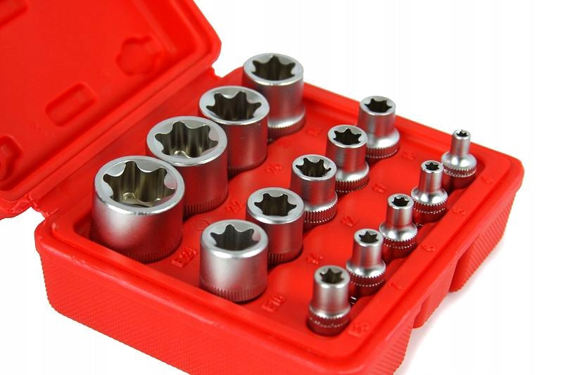 TORX SOCKET WRENCHES E4-E24 1/4' 3/8' 1/2' SOCKET SET 14 EL. M66422