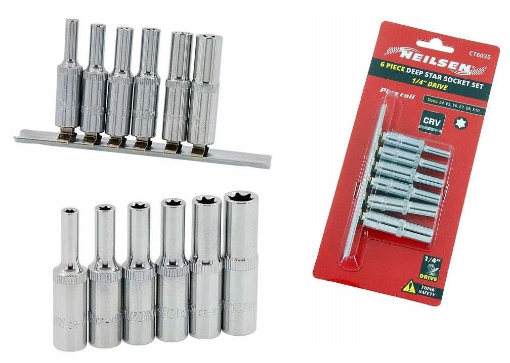 TORX WRENCHES LONG E4-E10 1/4 SET OF TORXE WRENCHES NEILSEN Brand Neilsen