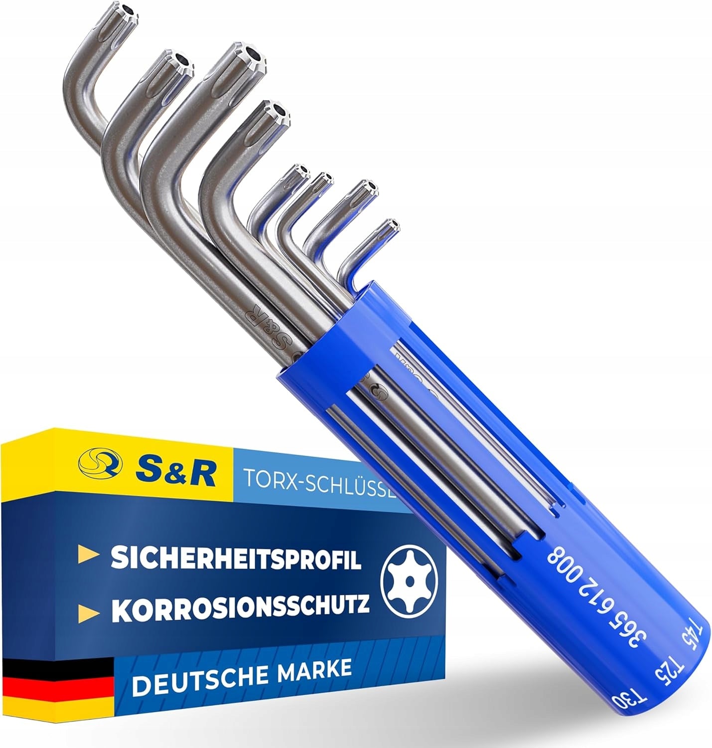 TORX wrench with hole TORX wrench set 8pcs TX10-TX50 clip-handle S&R