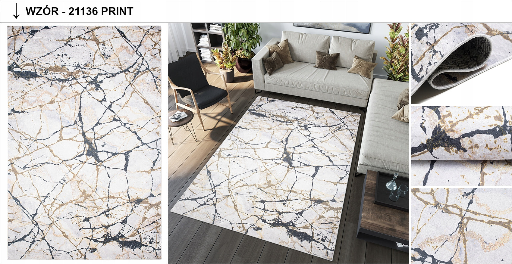 TOSCANA carpet 80x200 Fashionable Industrial Loft Brand Dywany Chemex