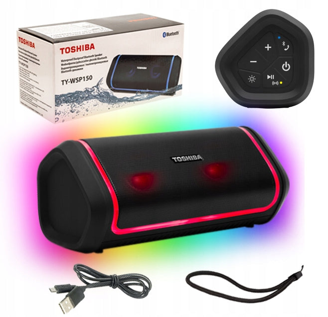 TOSHIBA WIRELESS BLUETOOTH SPEAKER PORTABLE FOR USB 10W LED PARTY