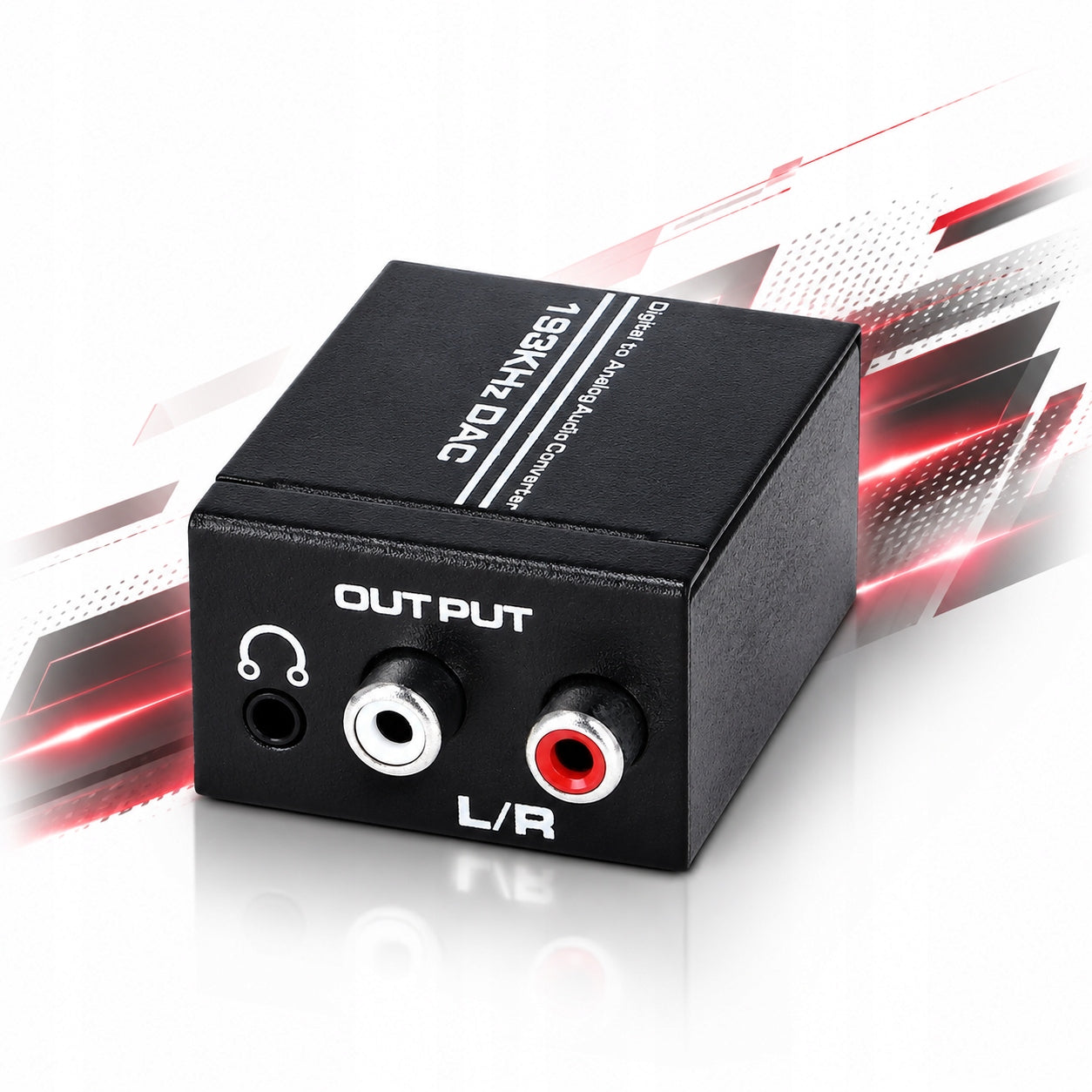 TOSLINK COAXIAL OPTICAL CONVERTER TO 2x CINCH RCA ADAPTER AUX ADAPTER
