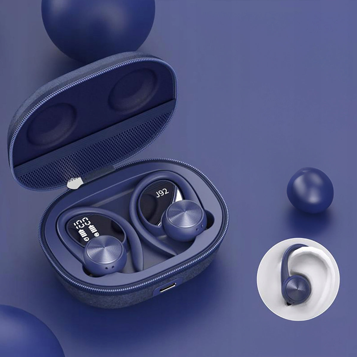 TOUCH CONTROLLED Bluetooth 5.0 Wireless In-Ear Headphones BLUE Manufacturer code ZESTAW SŁUCHAWKOWY PRZENOŚNE SPORTOWE PRO