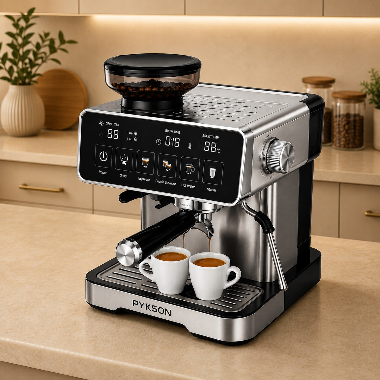 TOUCH FLASK Express with Foamer Grinder PYKSON - 20 BAR Manufacturer code DOSE900