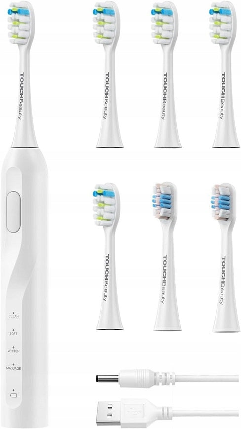 TOUCHBEAUTY ELECTRIC SONIC TOOTHBRUSH 4 MODES 6 TIPS