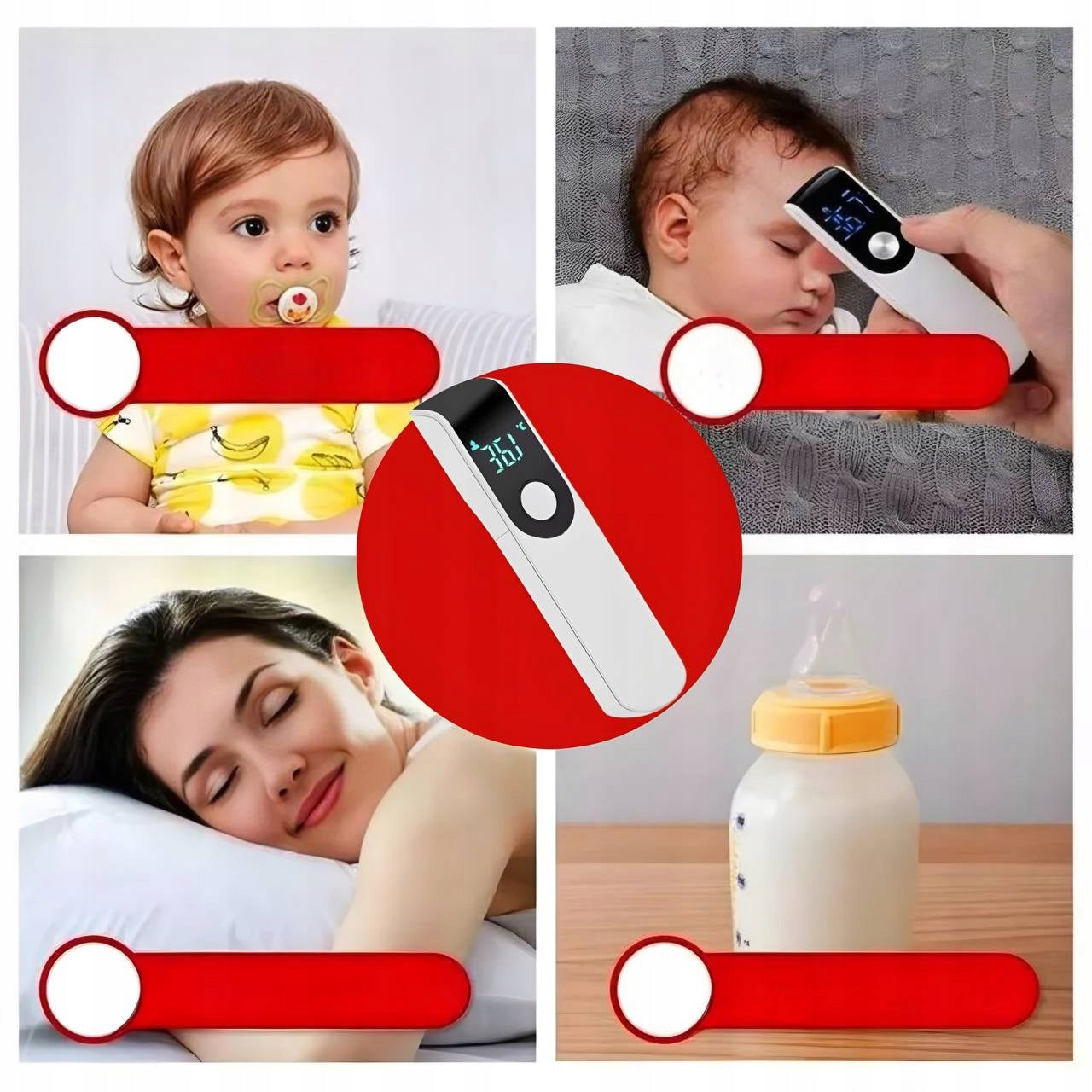 TOUCHLESS WHITE INFRARED THERMOMETER 2in1 FOR FOREHEAD AND SURFACE Packaging status original