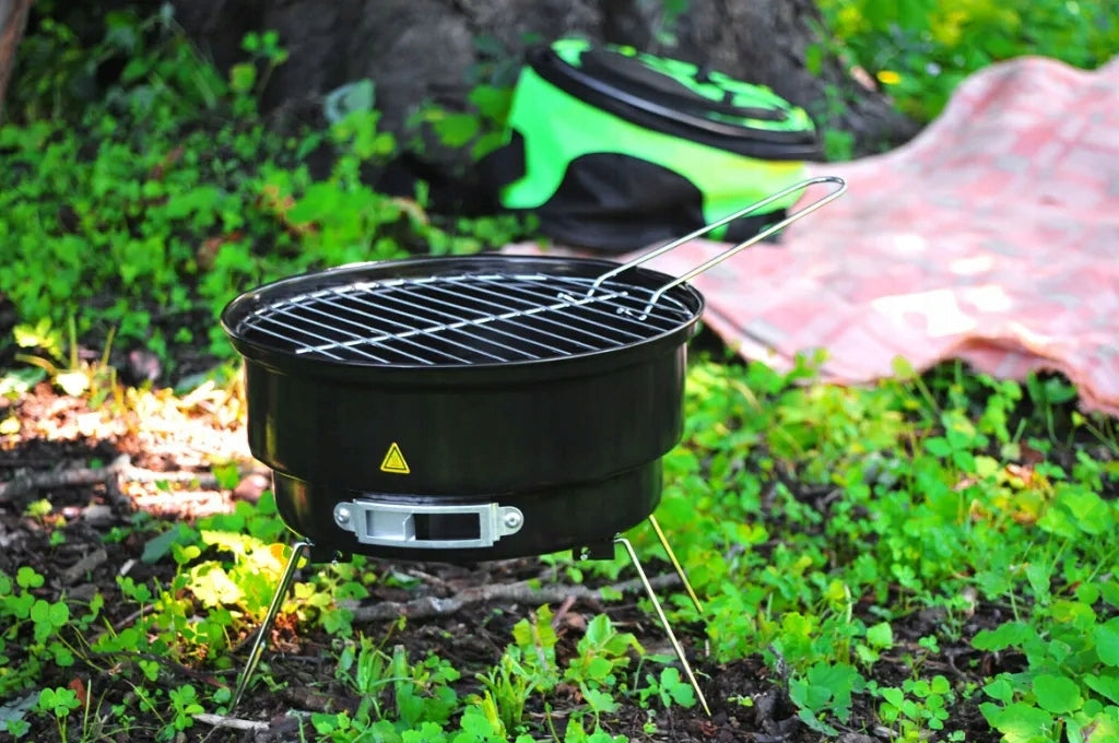 TOURIST CHARCOAL GRILL FOLDED PORTABLE MINI SMALL SURVIVAL + BAG Grill depth 26 cm