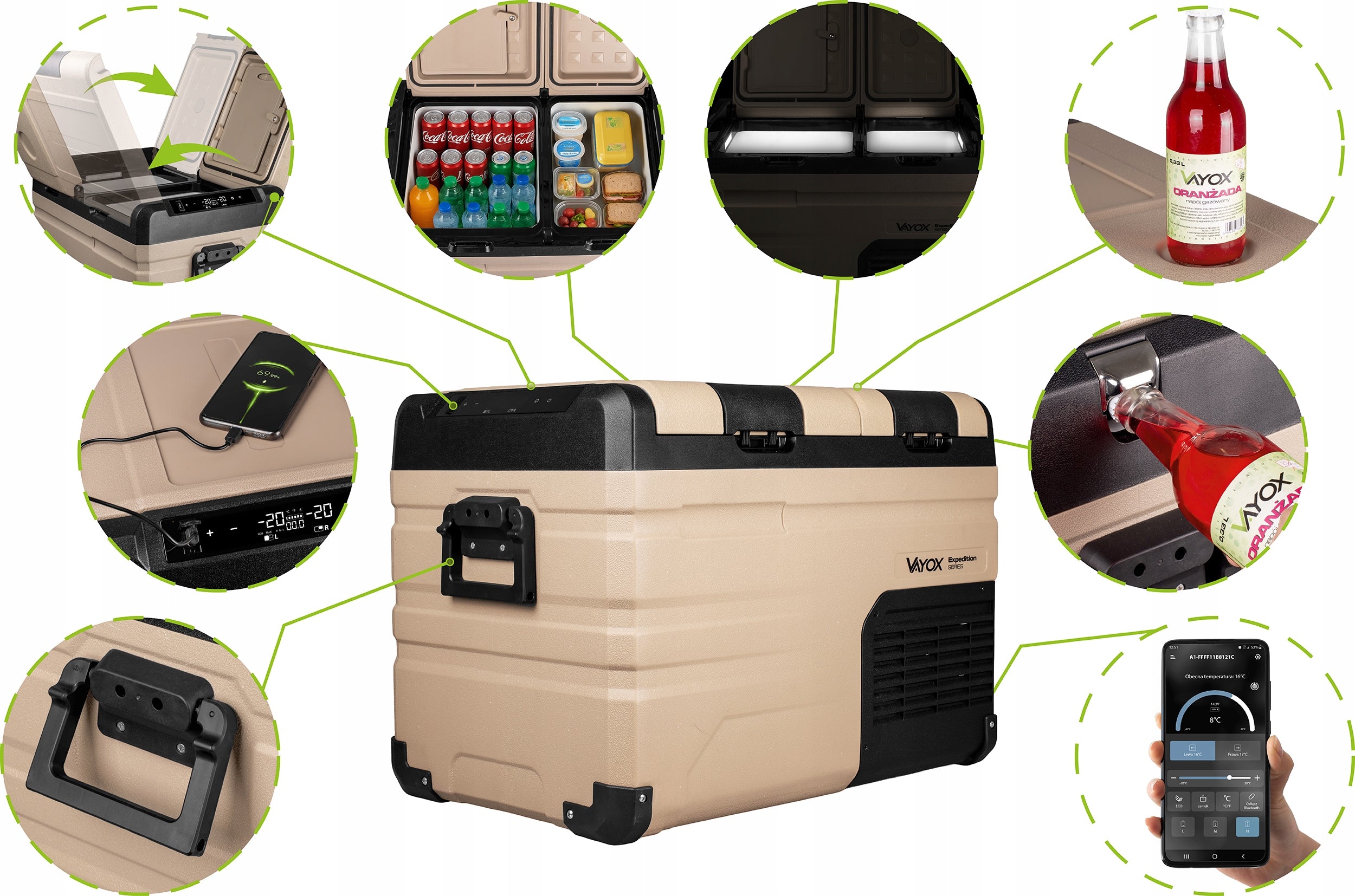 TOURIST COMPRESSOR FRIDGE 12/24/230V PORTABLE FREEZER 39L VAYOX Packaging status original