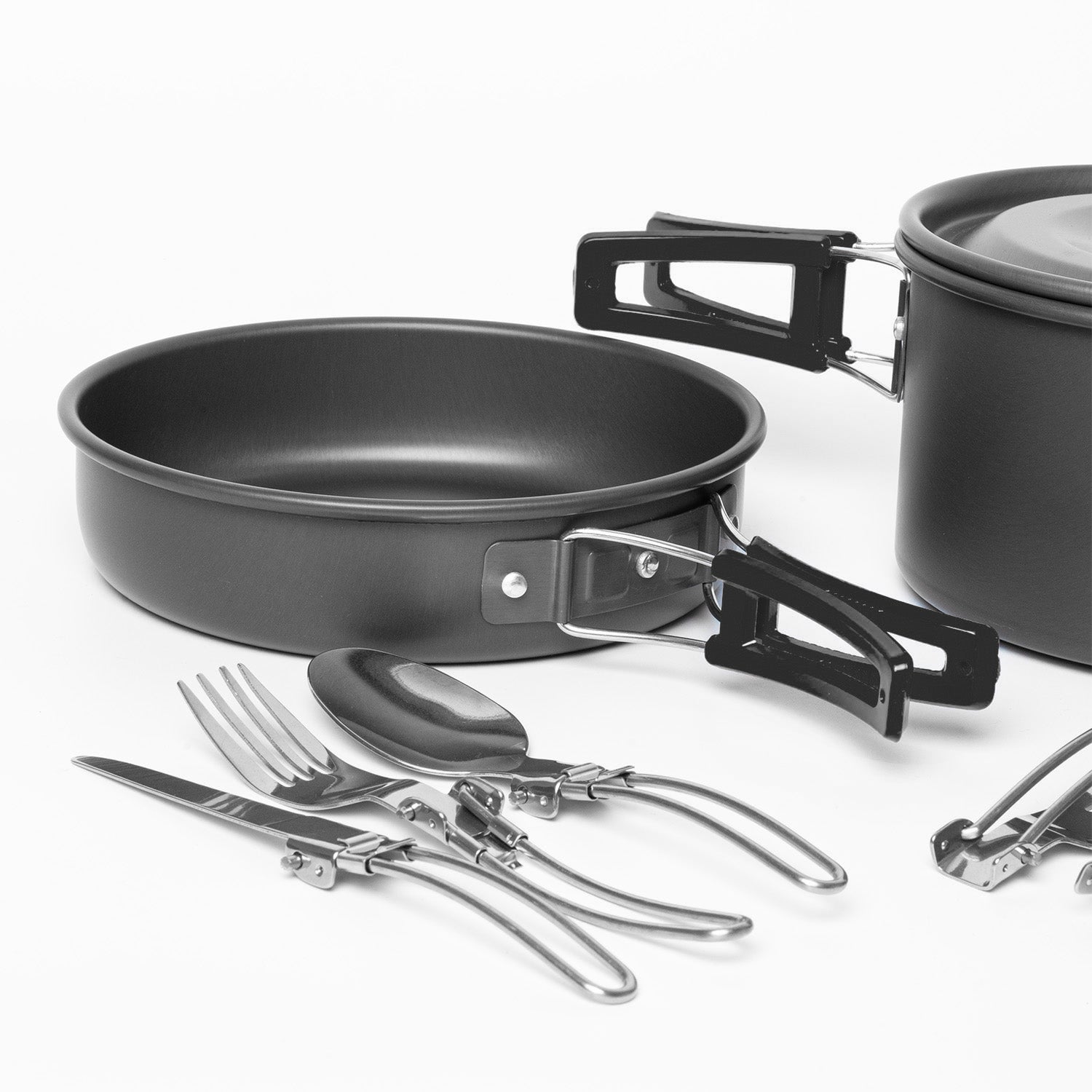 TOURIST DISHES KETTLE POT PAN SET OF DISHES FOR CAMPING Manufacturer code Zestaw garnków naczyń turystycznych ZG4-03