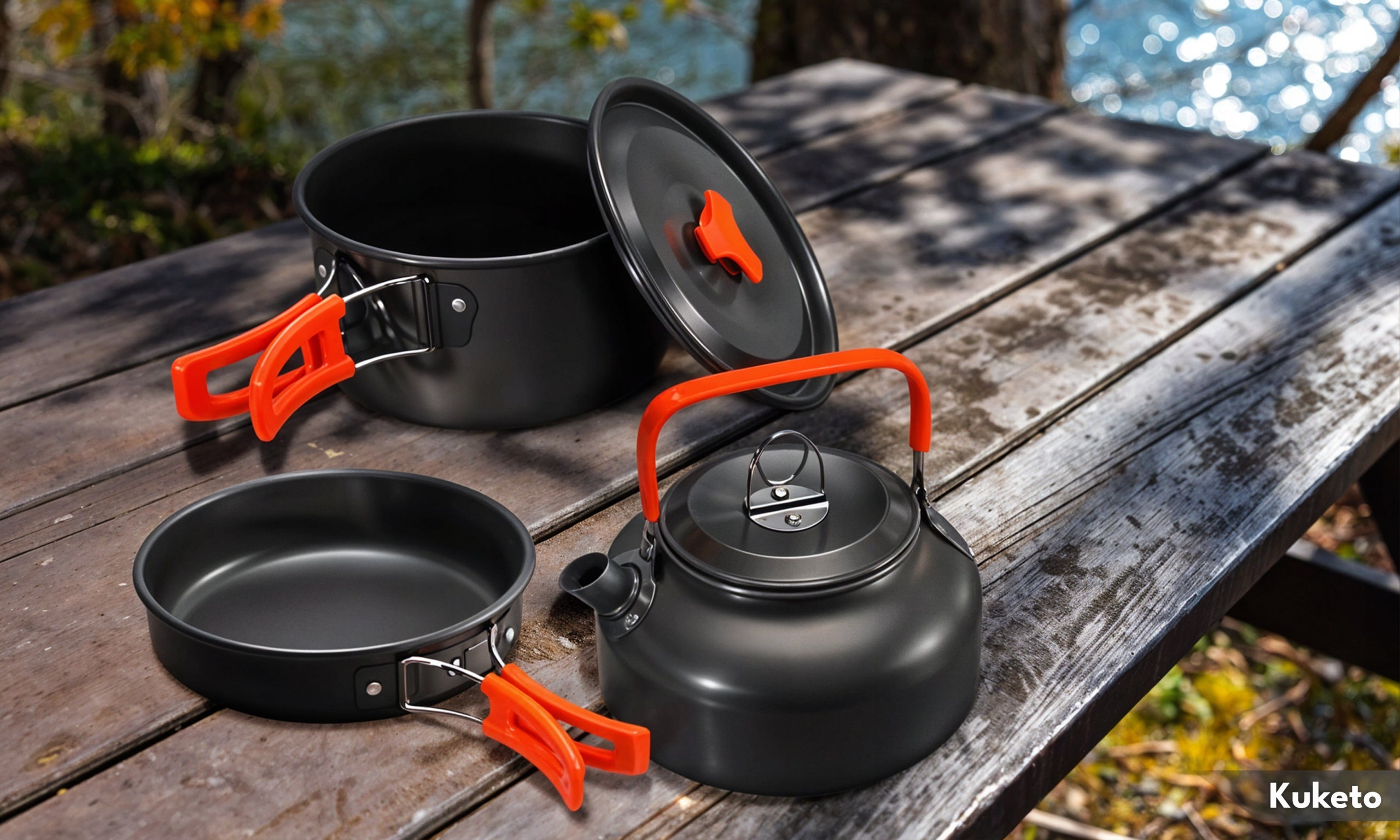 TOURIST DISHES POT PAN KETTLE CUTLERY LARGE SET FOR CAMPING EAN (GTIN) 5904665083031