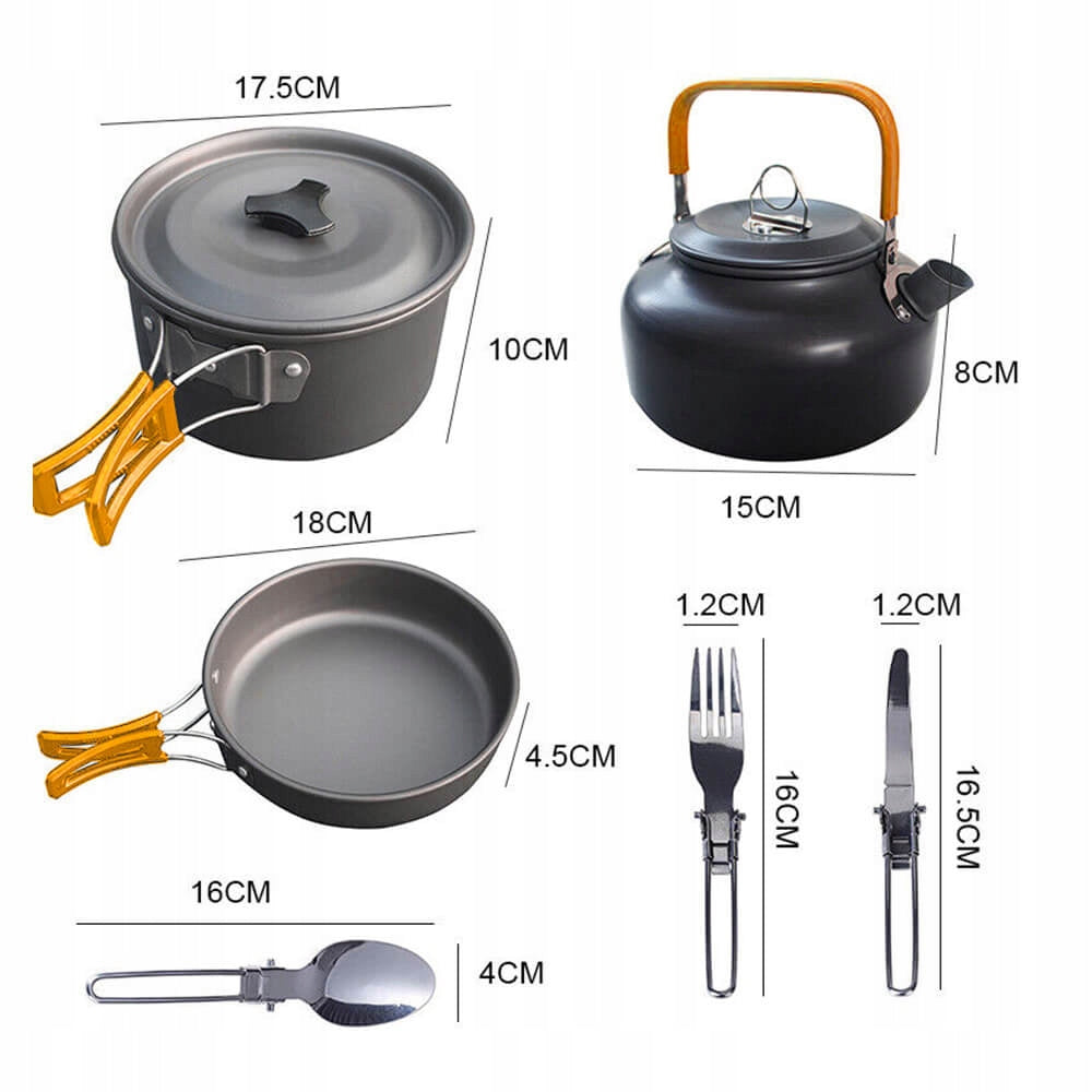TOURIST DISHES SET OF POTS CUTLERY FOR CAMPING KETTLE XXL Packaging status original