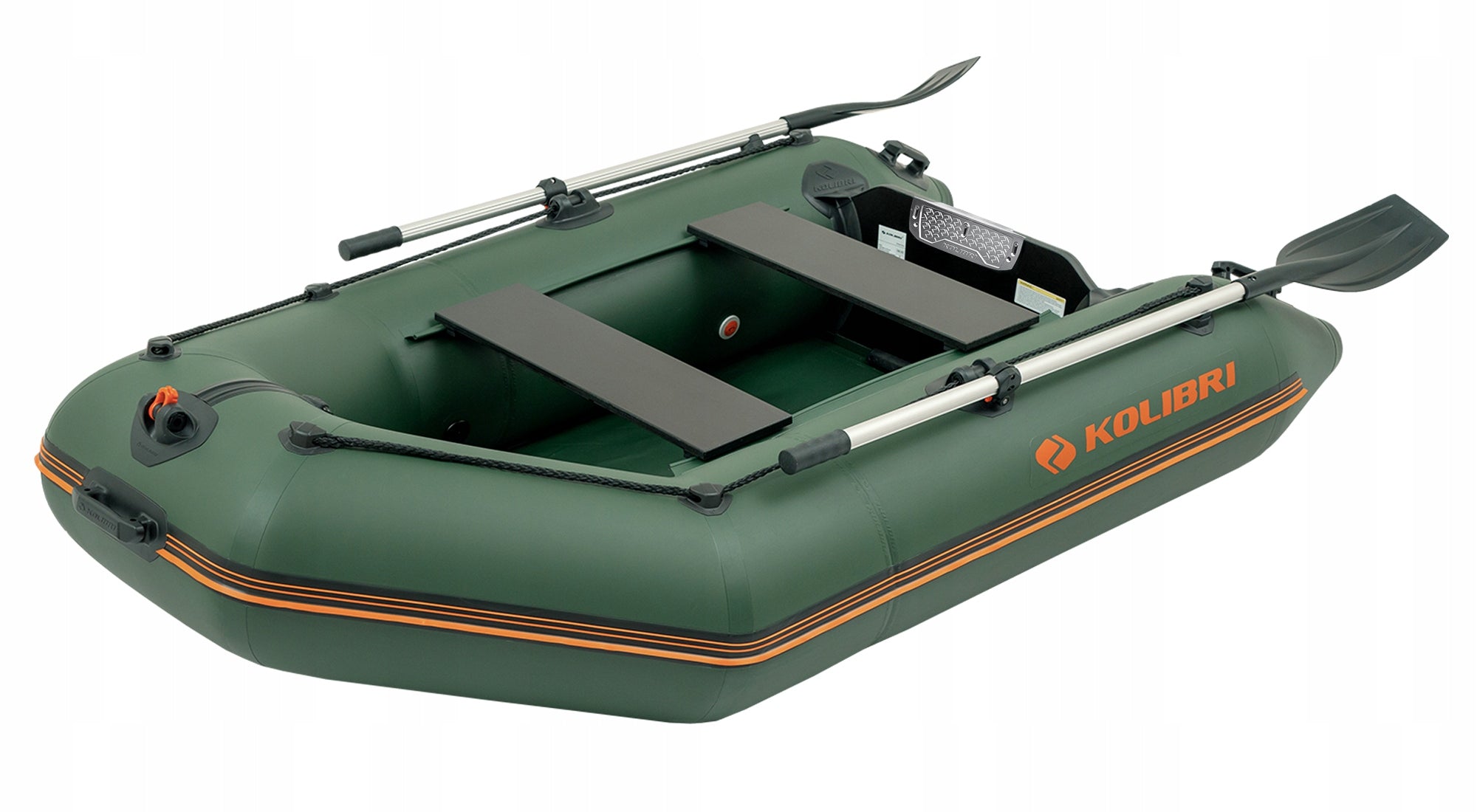 TOURIST FISHING DINGHY KOLIBRI KM-245 GREEN WITH ROLLED FLOOR