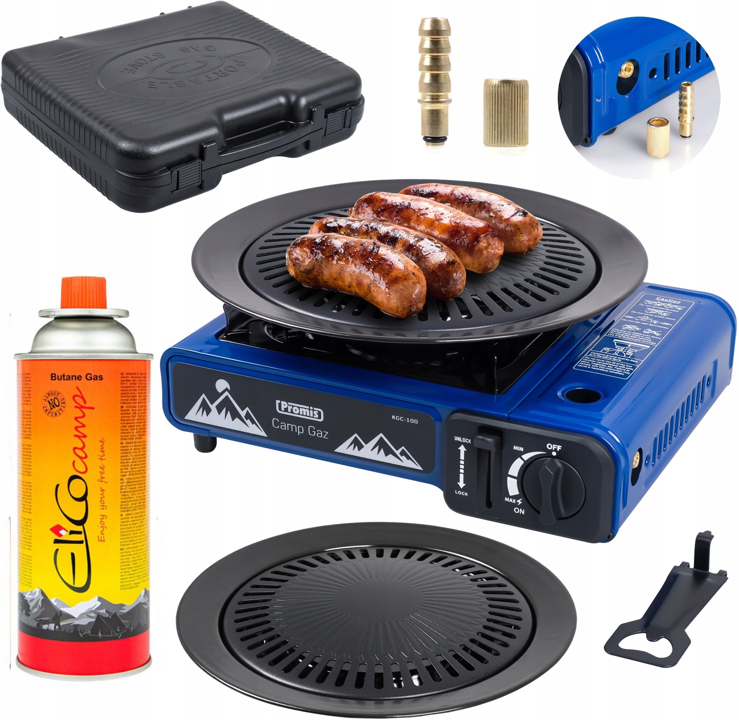 TOURIST GAS COOKER CAMPGAZ for cartouches Set CARTOUCHE + GRILL