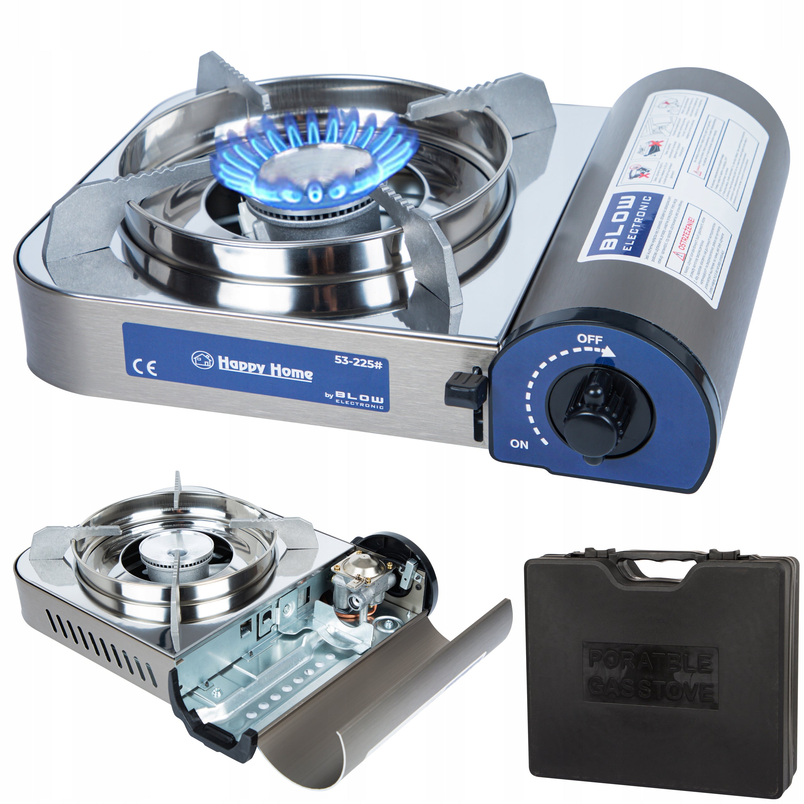 TOURIST GAS STOVE FOR CAMPING CARTRIDGE CERAMIC SUITCASE 2,9kW
