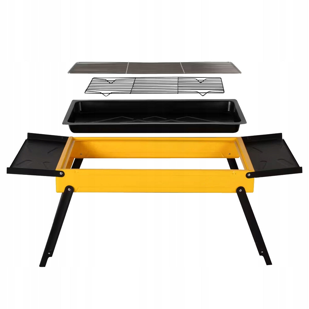 TOURIST GRILL PORTABLE CHARCOAL BBQ CAMPING FOLDING ROOMY + SHELVES Manufacturer Stazer