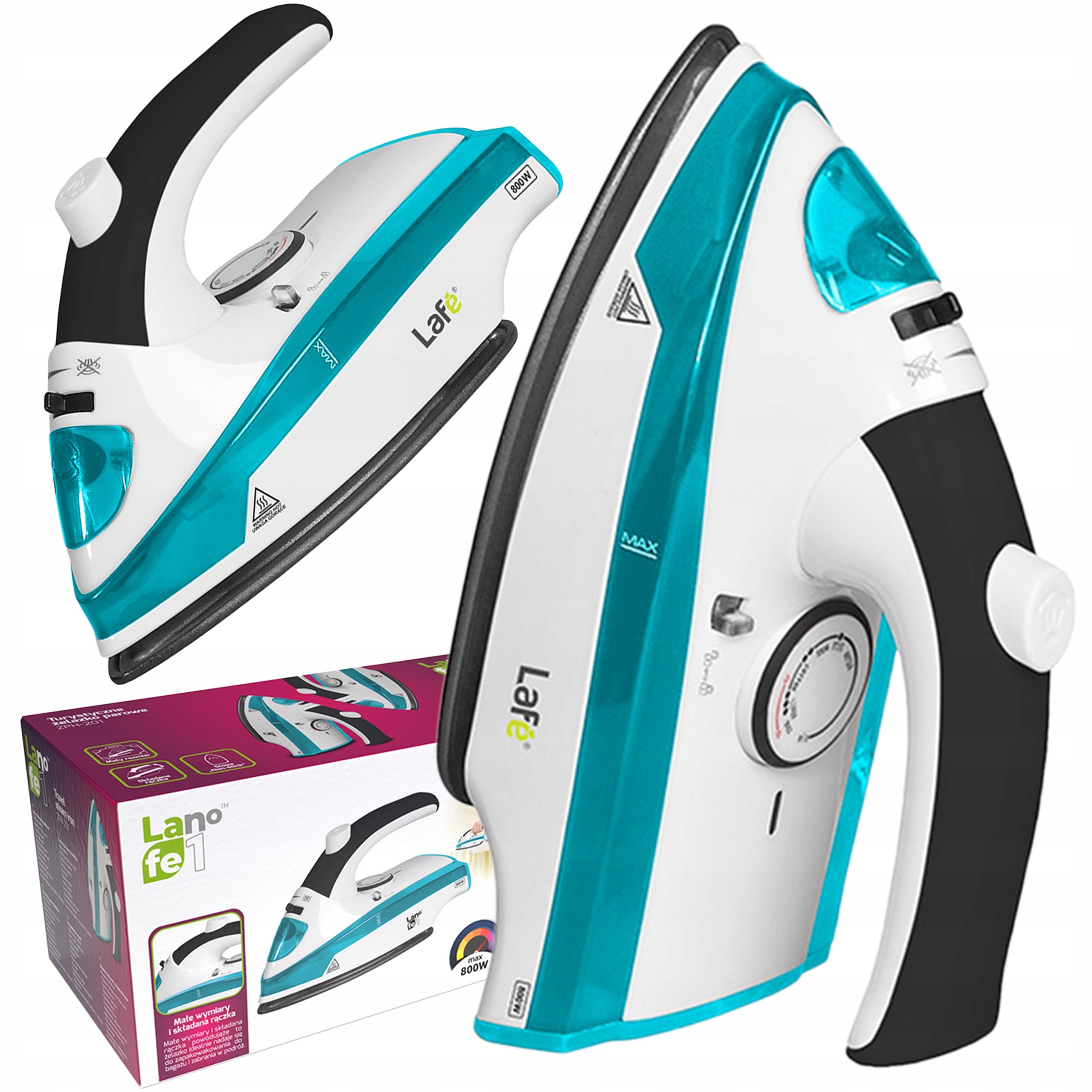 TOURIST IRON SMALL STEAM NON-STICK FOLDING TRAVEL ADJUSTMENT °C Dominant color white