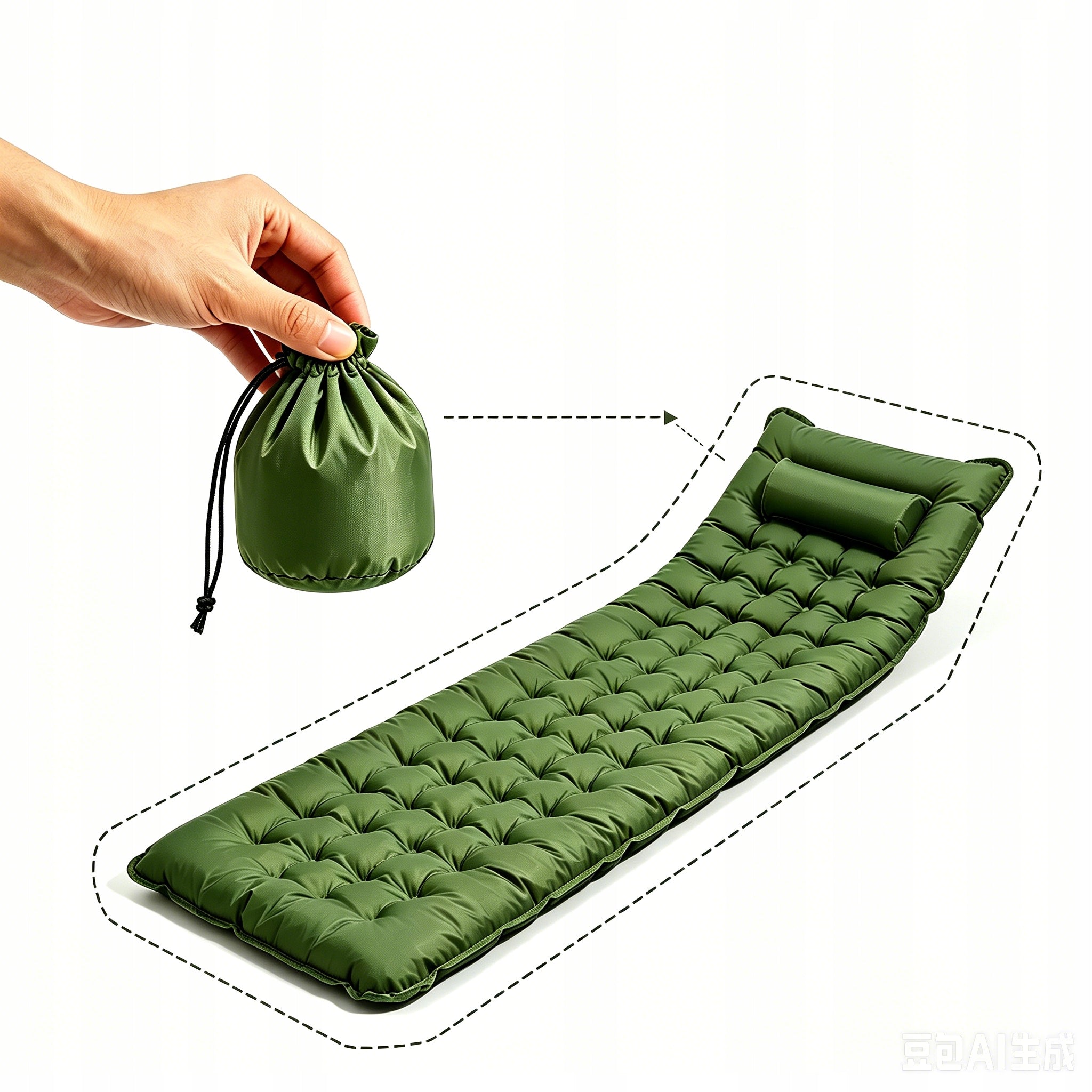 TOURIST MAT INFLATABLE MATTRESS 190X60CM SOFT FOLDING LIGHT