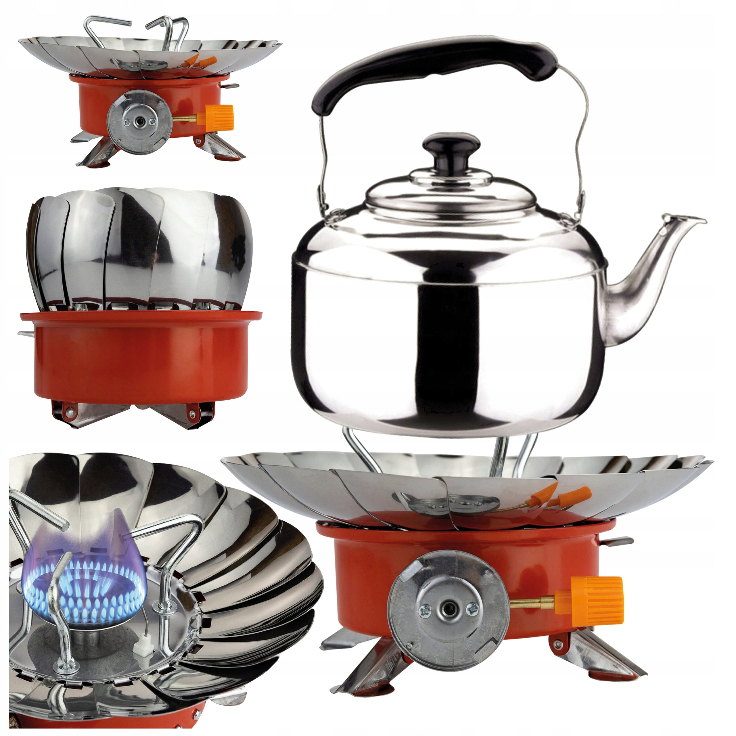 TOURIST MINI GAS STOVE FOR CARTRIDGES IGNITER SHIELDED FROM THE WIND Packaging status original