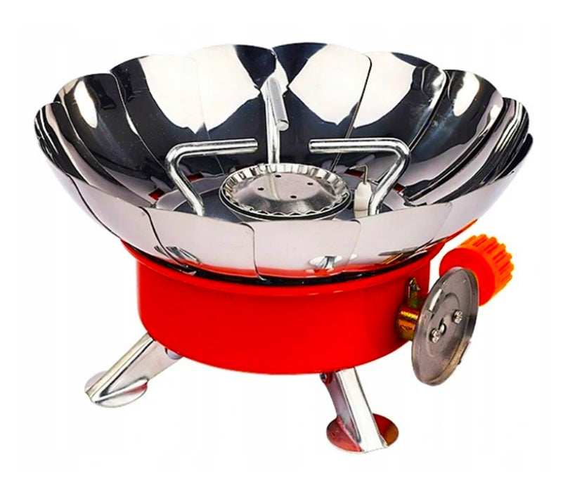 TOURIST MINI GAS STOVE FOR CARTRIDGES IGNITER SHIELDED FROM THE WIND