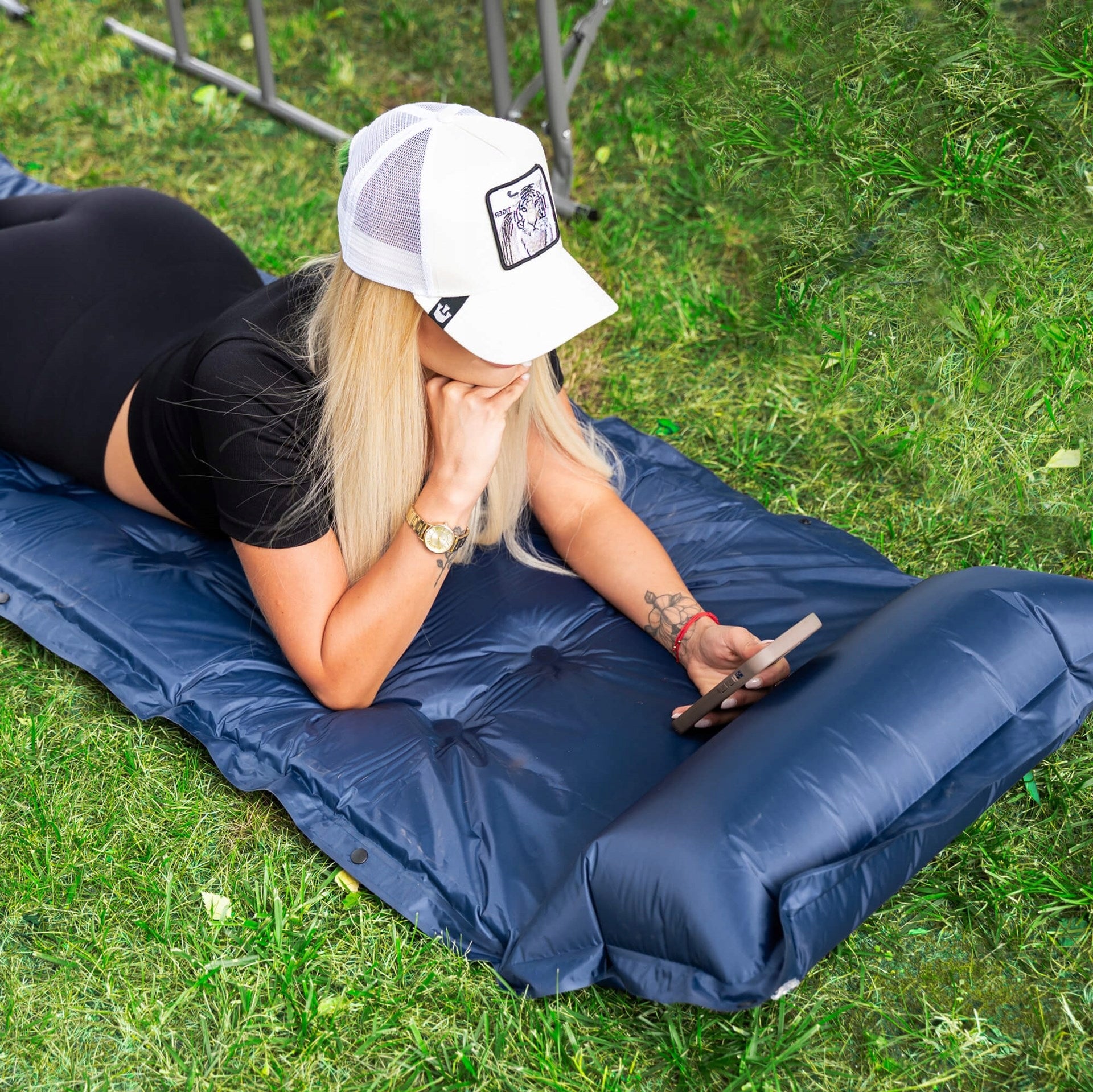 TOURIST SELF-INFLATING MAT WITH PILLOW 193 cm MATTRESS THICK Packaging status original
