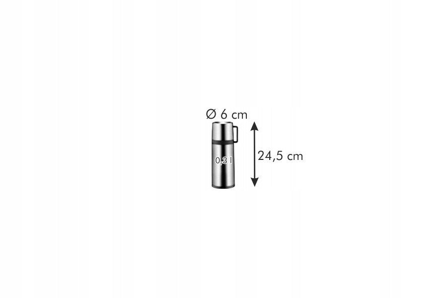 TOURIST STEEL THERMOS WITH MUG TESCOMA 0,3 L Color gray