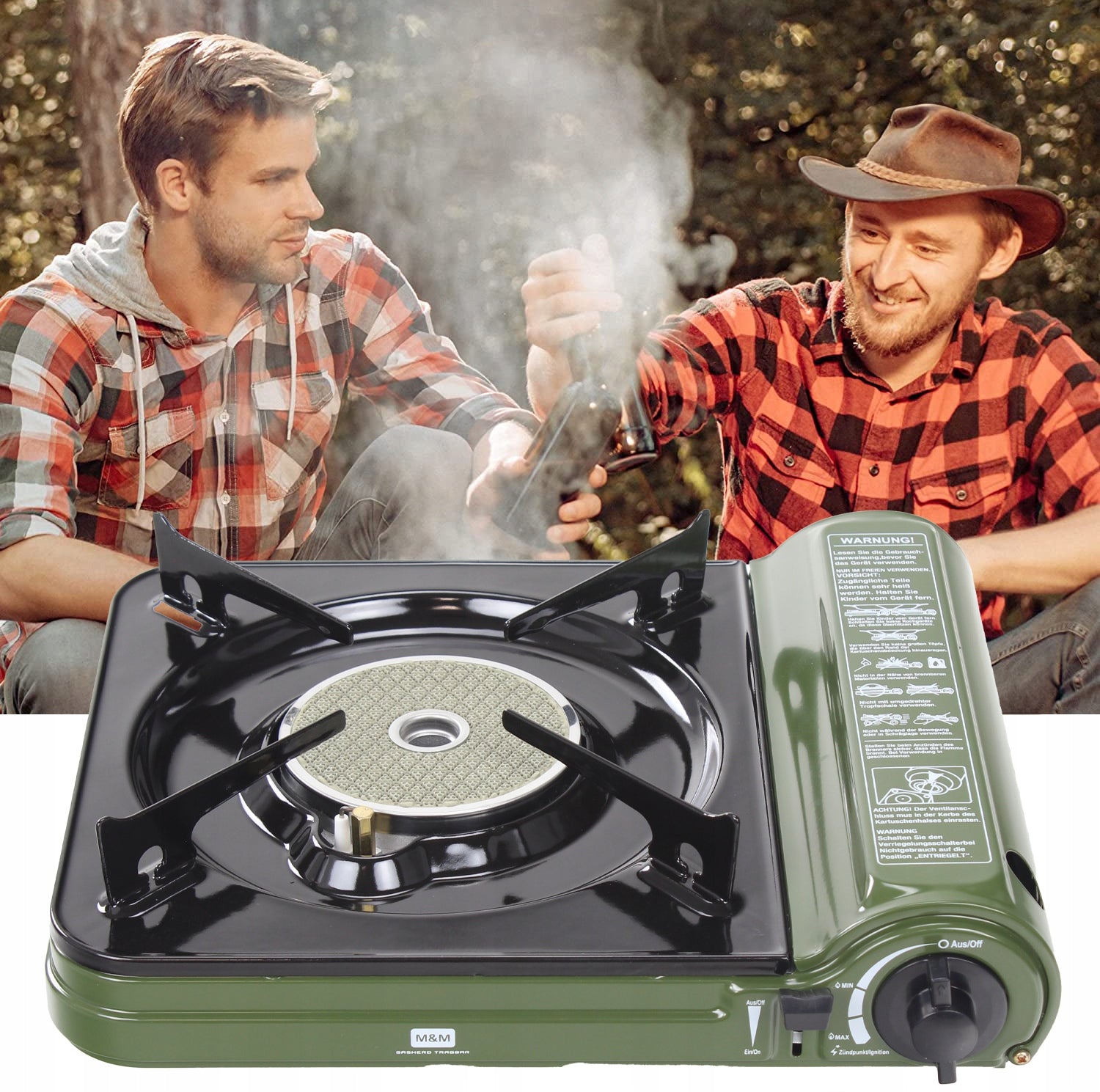 TOURIST STOVE GAS CERAMIC INCANDESCENT SUITCASE 4x CARTRIDGE Manufacturer code 4042