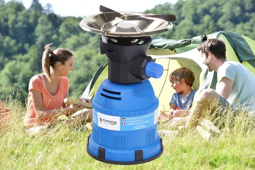 TOURIST STOVE GAS FIELD CAMPING GERMANY PIEZZO 2x CARTRIDGE Manufacturer code 36323