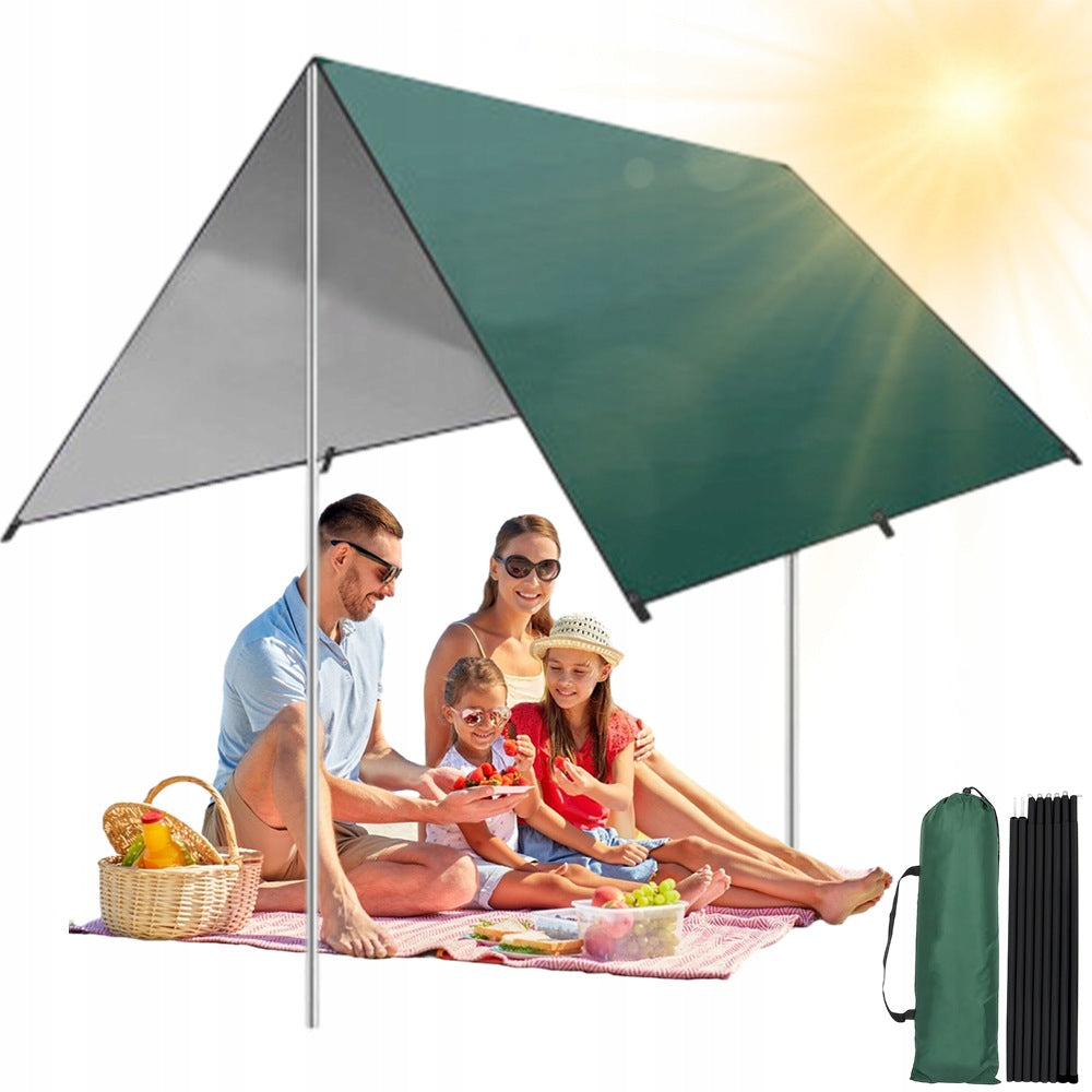 TOURIST TARP GREEN STRENGTH RADIATION PROTECTION 3X3M