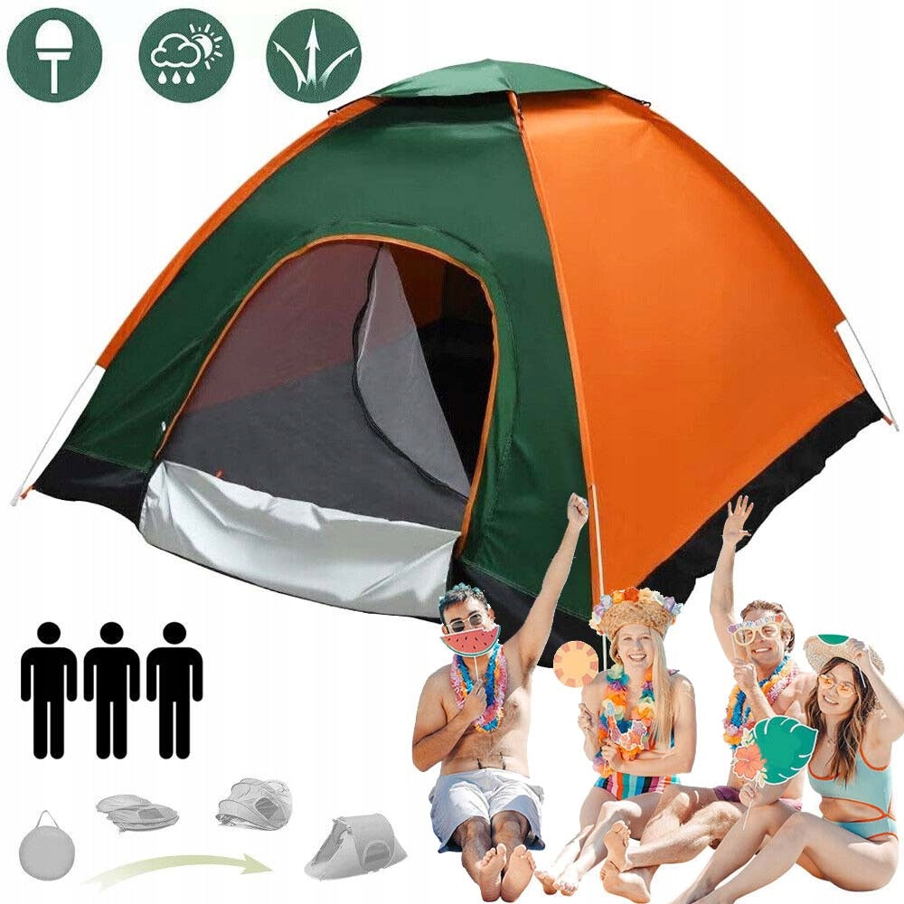 TOURIST TENT 2-3 PERSON CAMPING LARGE WATERPROOF 200X150X110CM