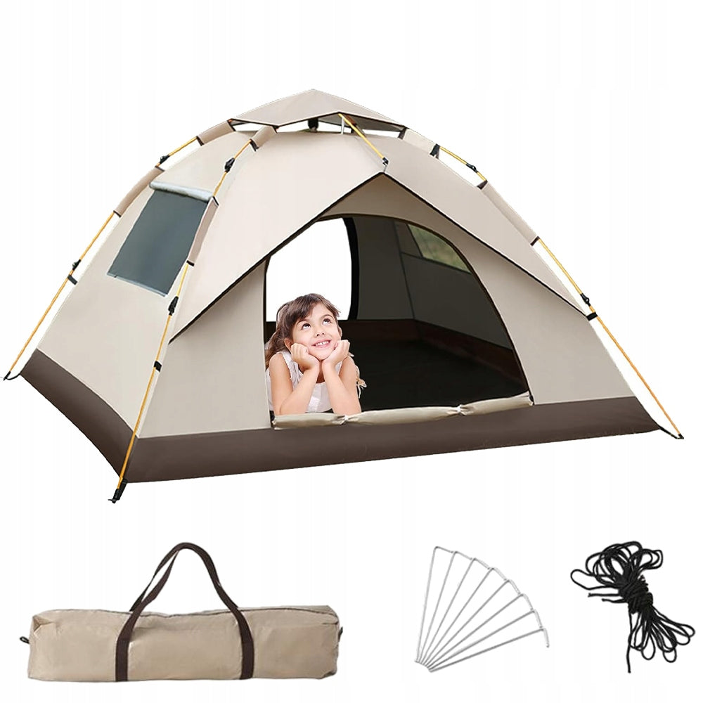 TOURIST TENT 2-3 PERSON SELF-FOLDING AUTOMATIC CAMPING XL Color brown