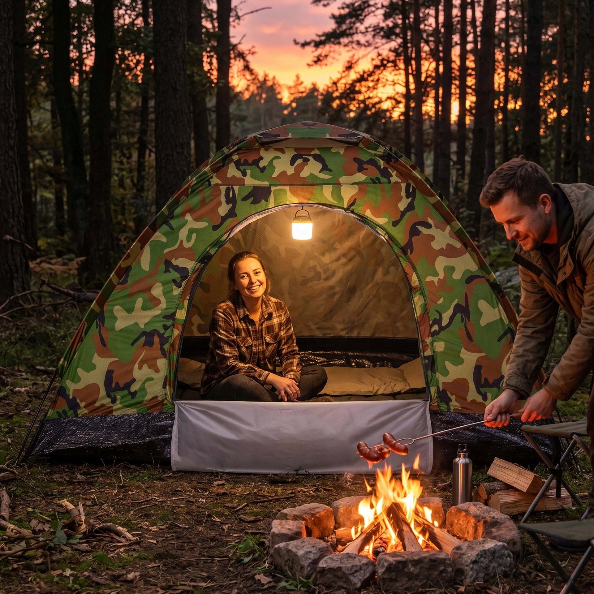 TOURIST TENT 2 PERSON FAMILY CAMPING IGLO WATERPROOF MOSQUITO NET Packaging status original