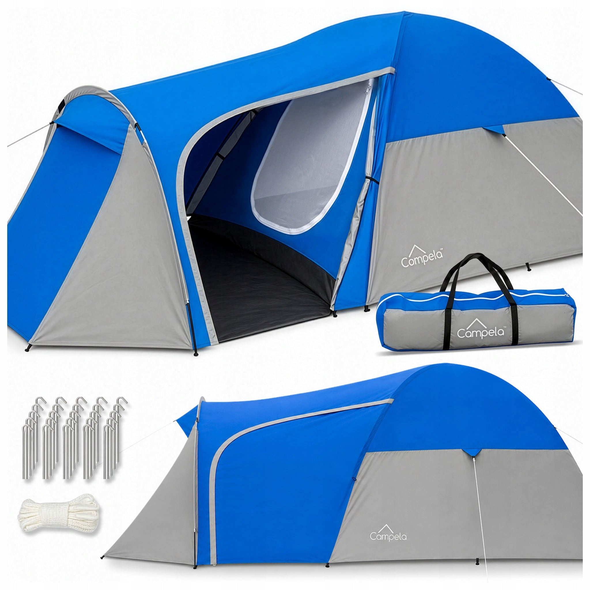 TOURIST TENT 3 PERSON FAMILY CAMPING IGLO WATERPROOF CAMPELA
