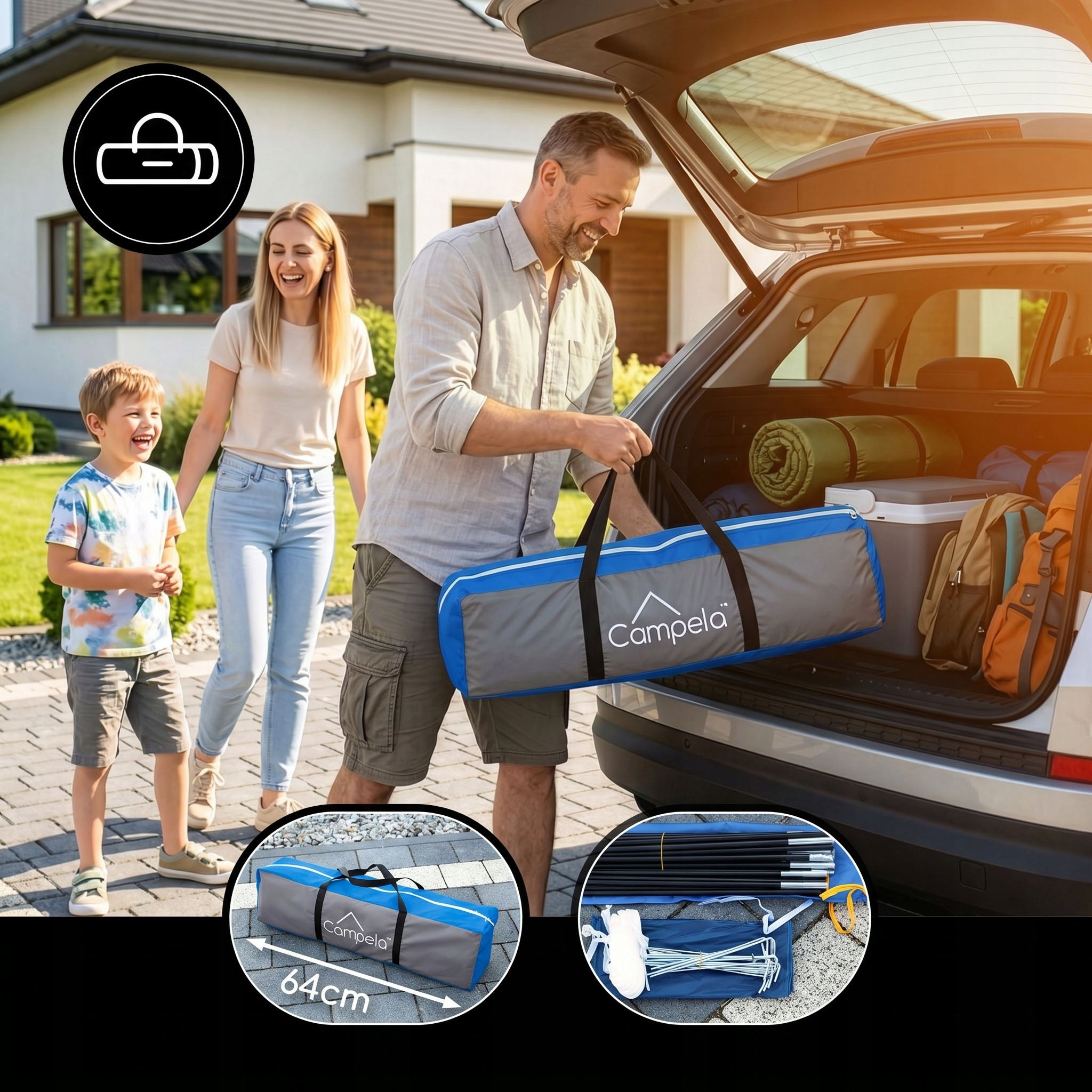 TOURIST TENT 4 PERSON FAMILY CAMPING IGLO WATERPROOF CAMPELA Kind family
