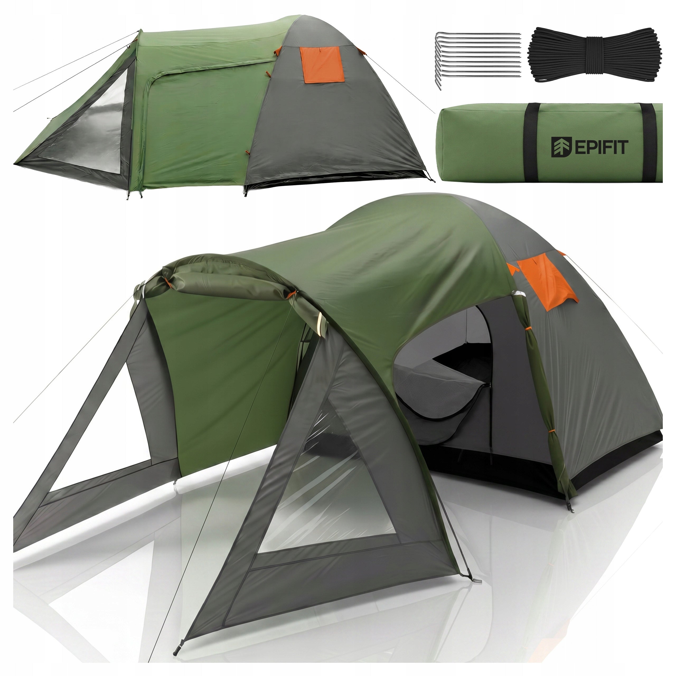 TOURIST TENT 4 PERSON FAMILY CAMPING WATERPROOF 440x250x150 cm