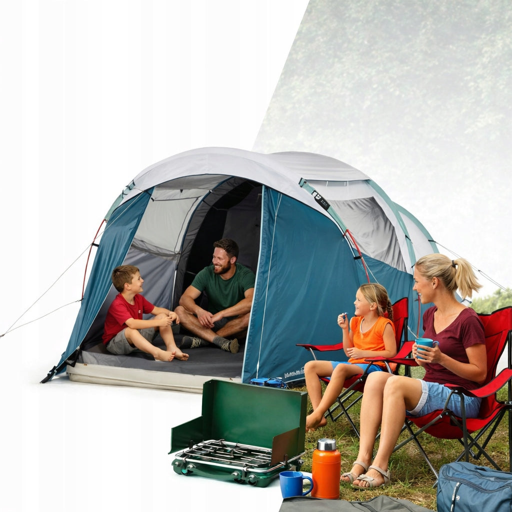 TOURIST TENT FOR 4 PERSONS QUECHUA ARPENAZ 4.1 FRESH&BLACK VESTIBULE Brand Quechua