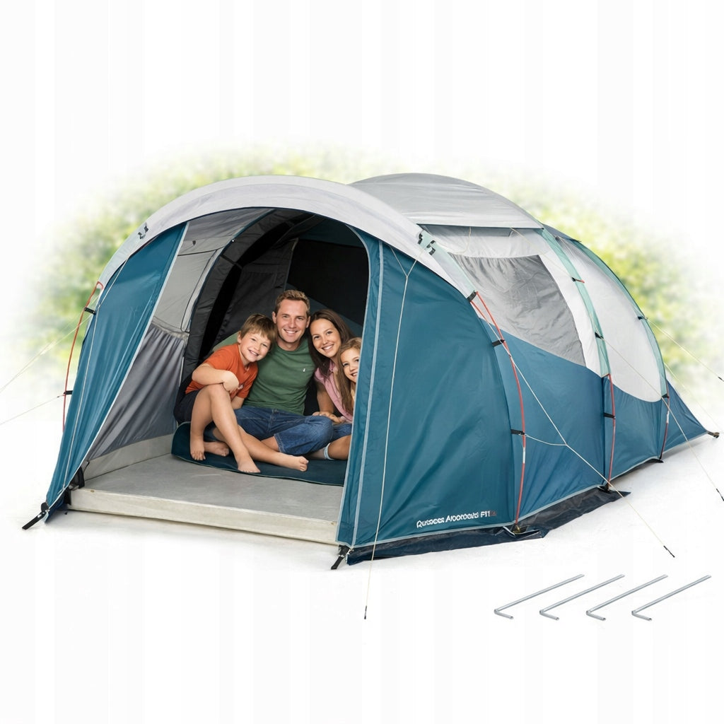 TOURIST TENT FOR 4 PERSONS QUECHUA ARPENAZ 4.1 FRESH&BLACK VESTIBULE