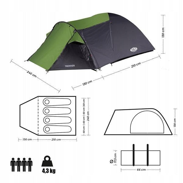 TOURIST TENT TREKKER 4 PERSON MOSQUITO NET Manufacturer code 15-04-032