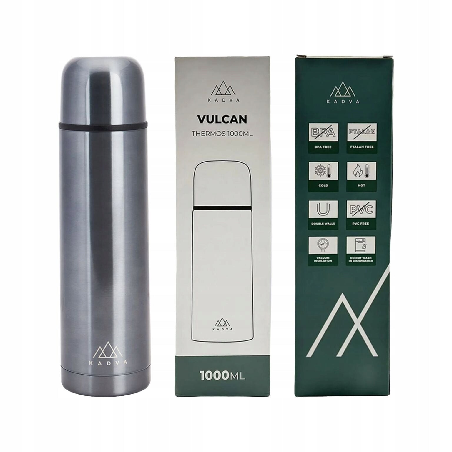 TOURIST THERMOS FOR COFFEE KADVA VULCAN 1l THERMAL FOR TEA STEEL