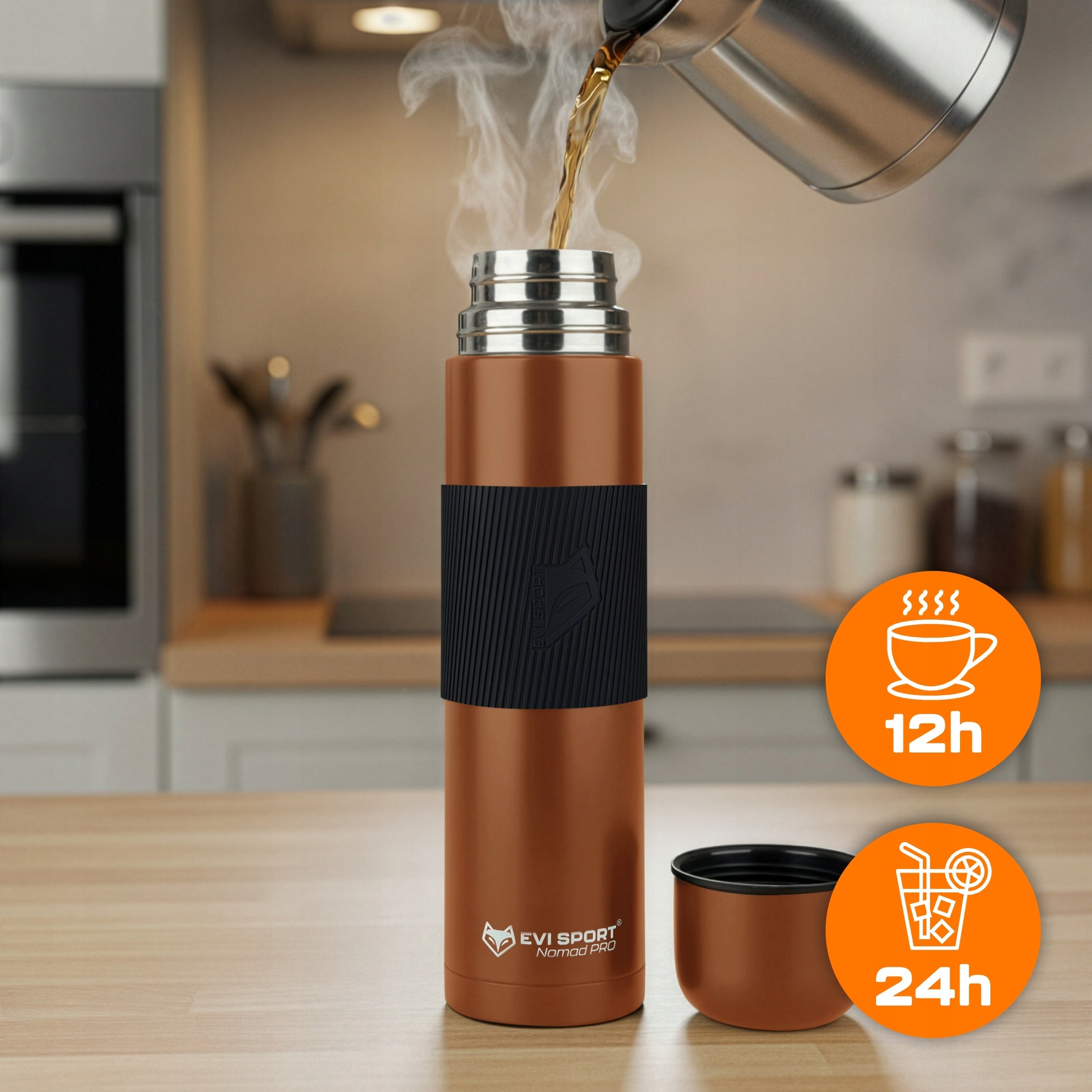 TOURIST THERMOS FOR COFFEE TEA THERMAL MUG STAINLESS STEEL LARGE 1L Manufacturer code SHP-1150