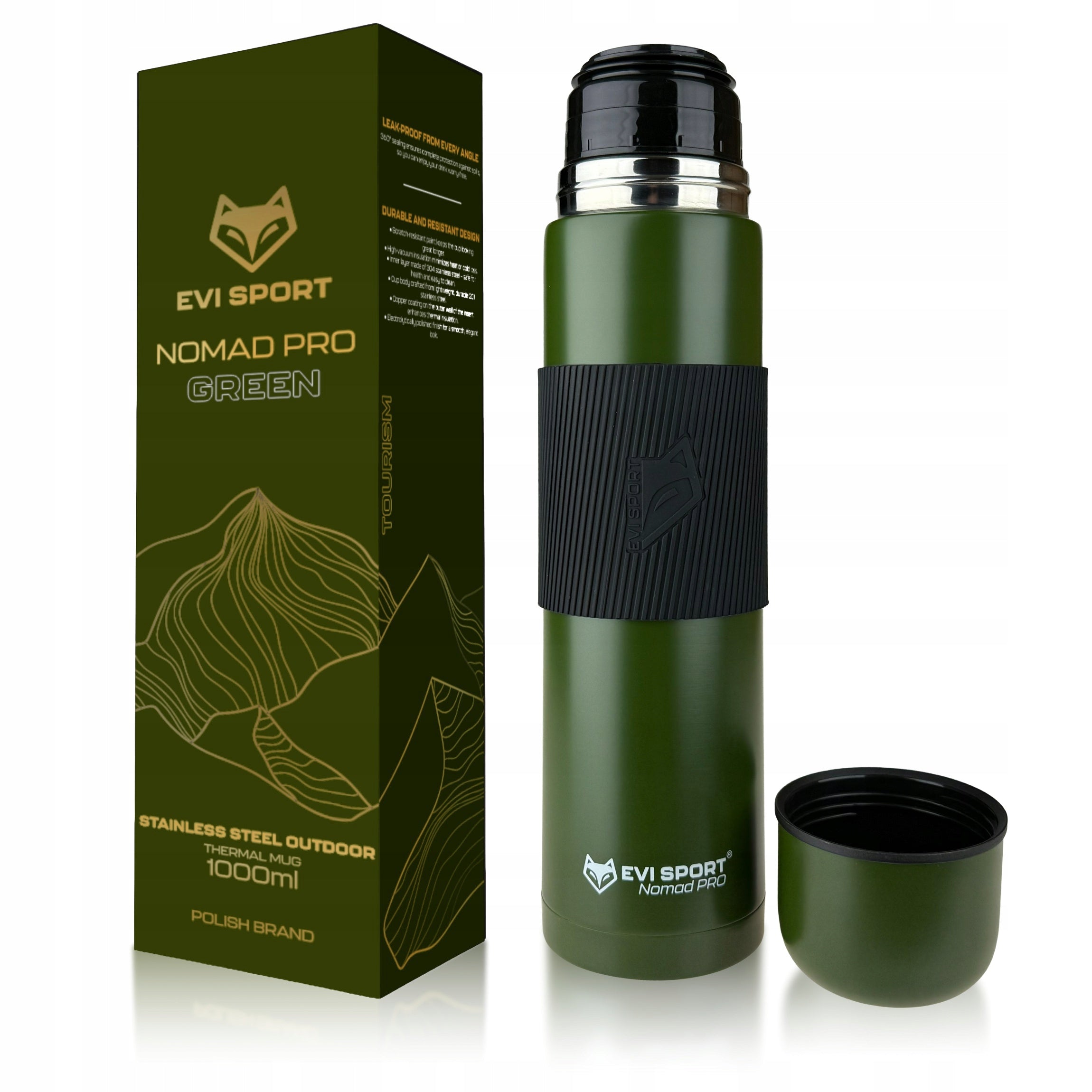 TOURIST THERMOS FOR TEA COFFEE SEALED VACUUM STAINLESS STEEL 1L