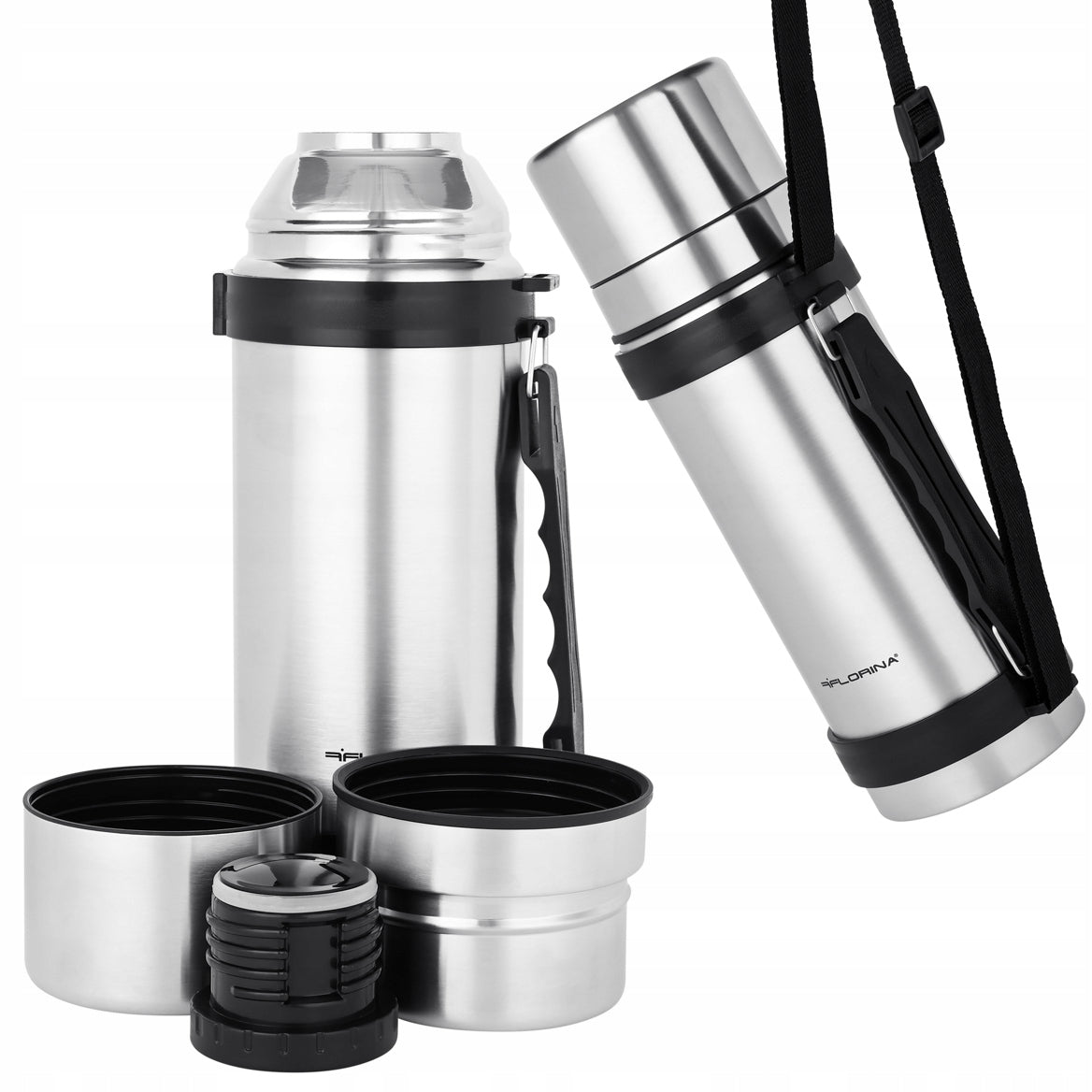 TOURIST THERMOS Stainless Steel Thermal Mug Large Fields 1L 1000ml 2 CUPS Packaging status original
