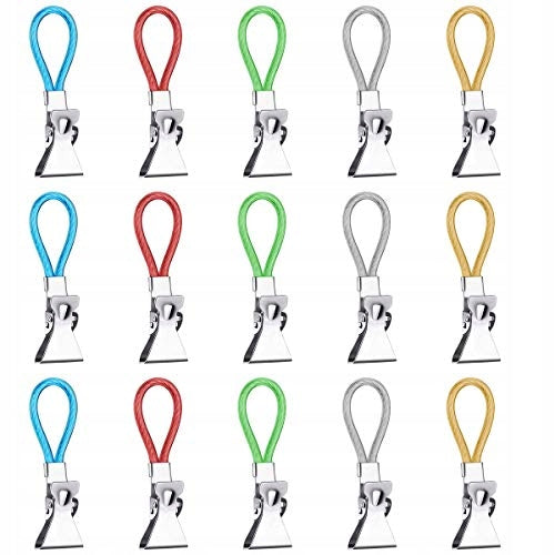 TOWEL CLIPS COLORFUL METAL SET OF 15 BATH TOWELS Brand no brand