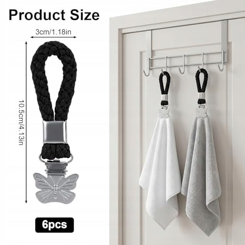 TOWEL CLIPS COTTON IRON SET OF 6 KITCHEN BATHROOM Manufacturer code Bez marki
