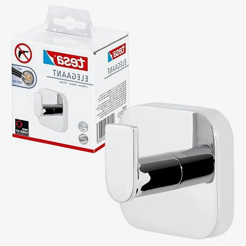 TOWEL HOOK SELF-ADHESIVE CHROME METAL BATHROOM WITHOUT DRILLING