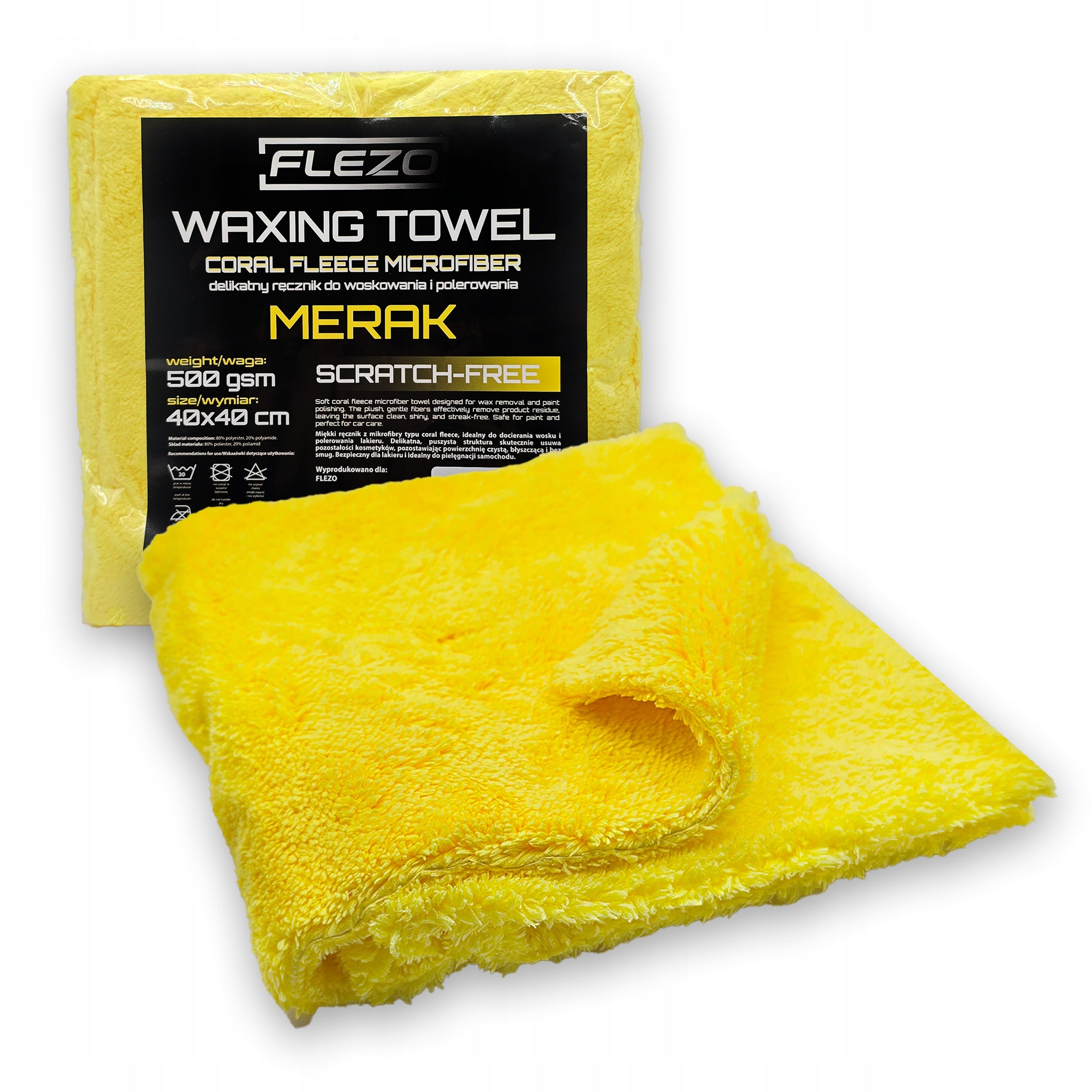 TOWEL Thick Microfiber for Car Wax Varnish Without Scratch 40x40 500G SEAMLESS
