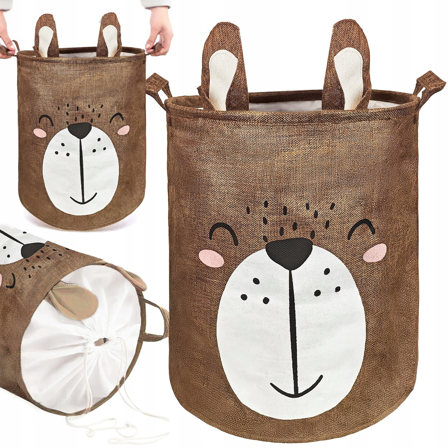 TOY AND LAUNDRY BASKET container organizer clothes bag with drawstring